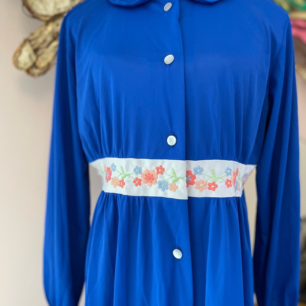 Elegant Royal Blue Long Sleeve Dress